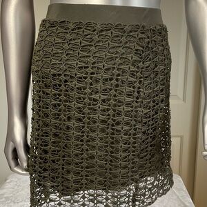 Olive Green Crochet Skirt